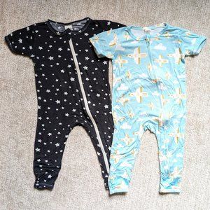 Larkspur Baby Short Sleeve Zip Romper Bundle of 2